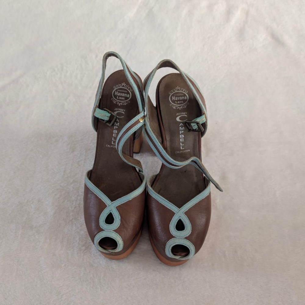 Jeffrey Campbell Havana Last Brown & Blue Platform Sandals - Size 8 - Picture 2 of 13